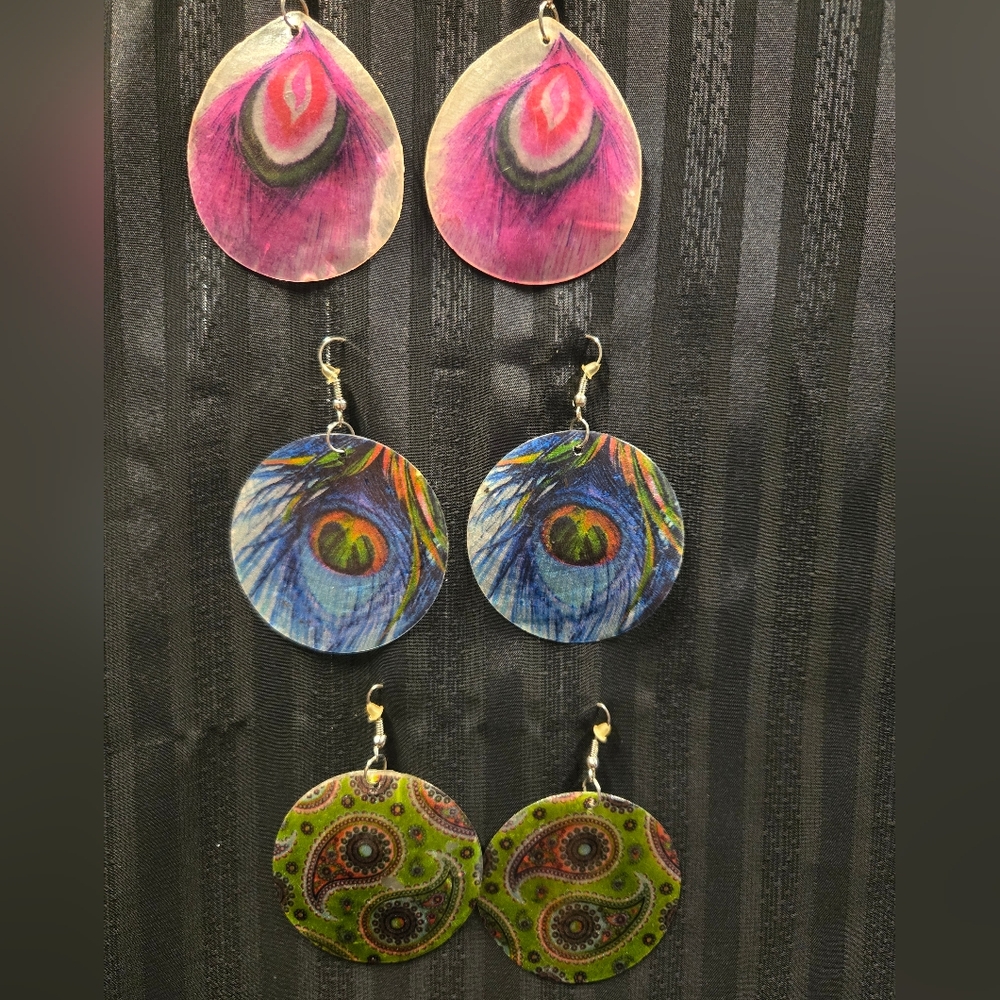 Set Of 3 Seashell Earrings